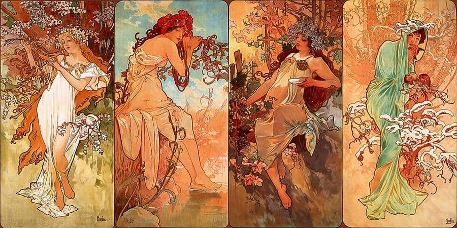 알폰스 무하, 사계 (1896)